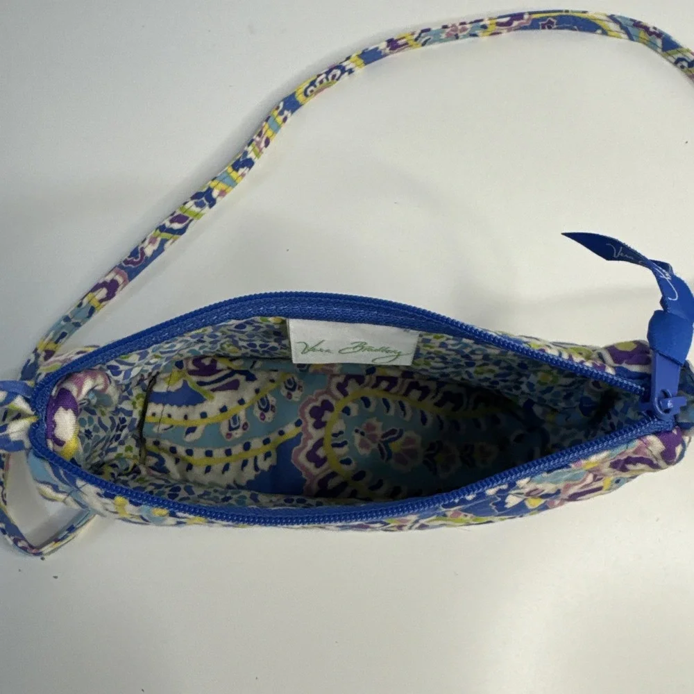 Small Vera Bradley Blue Capri Paisley Purse Handbag -Retired Print